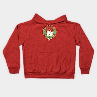 Kitty Christmas Wreath | Holiday Kids Hoodie